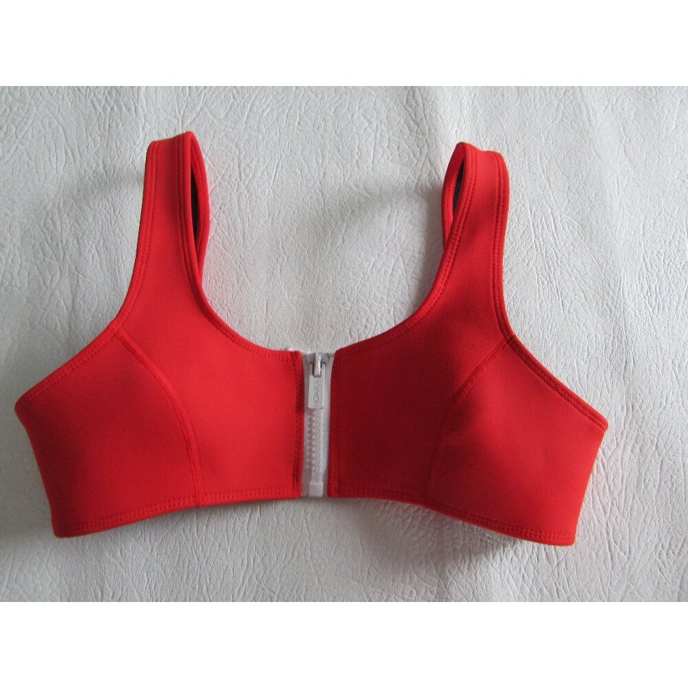 HOAKA Swimwear Neoprene Bikini Top - Orange Red
